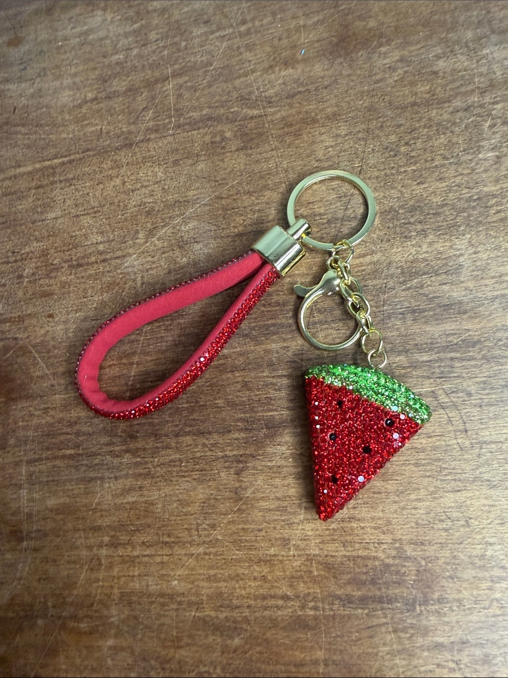 Crystal Watermelon Keychain Bag Charm Wristlet
